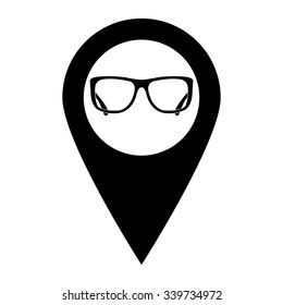 glasses - map pointer vector icon