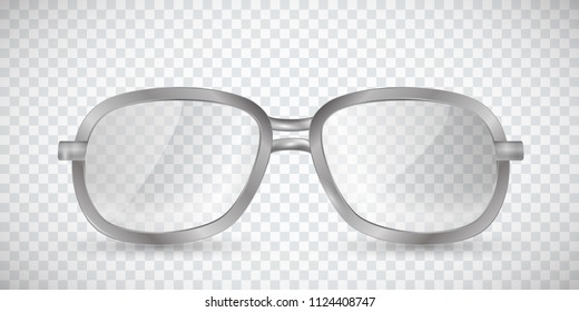 Glasses. Metal sunglasses isolated on a transparent background.