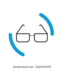 Glasses minimal line icon. Vector illustration