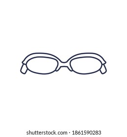 glasses modern with small lens, line style on white background vector illustration design