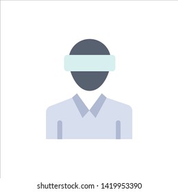 Glasses, Motion, Reality, Technology, Man  Flat Color Icon. Vector icon banner Template