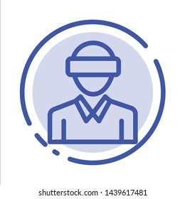 Glasses, Motion, Reality, Technology, Man Blue Dotted Line Line Icon