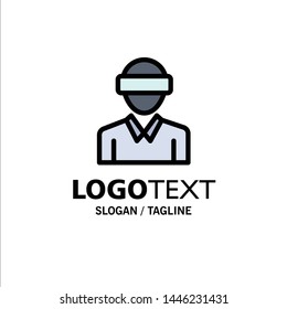 Glasses, Motion, Reality, Technology, Man Business Logo Template. Flat Color