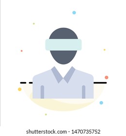 Glasses, Motion, Reality, Technology, Man Abstract Flat Color Icon Template. Vector Icon Template background