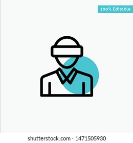 Glasses, Motion, Reality, Technology, Man turquoise highlight circle point Vector icon