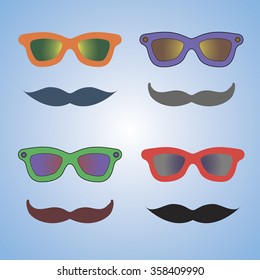 Glasses and moustache