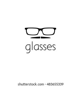 glasses moustache logo graphic design concept. Editable glasses moustache element, can be used as logotype, icon, template in web and print 