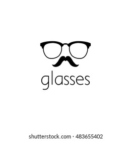 glasses moustache logo graphic design concept. Editable glasses moustache element, can be used as logotype, icon, template in web and print 