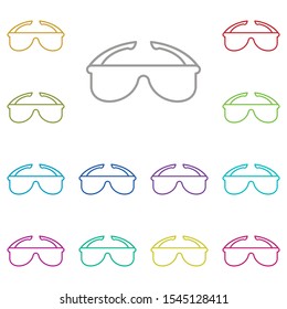 Glasses multi color icon. Simple thin line, outline vector of summer icons for ui and ux, website or mobile application