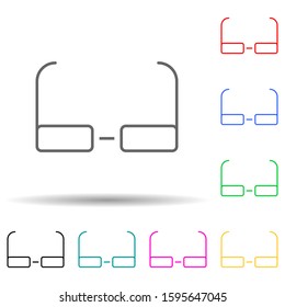 glasses multi color style icon. Simple thin line, outline vector of Scientifics study icons for ui and ux, website or mobile application