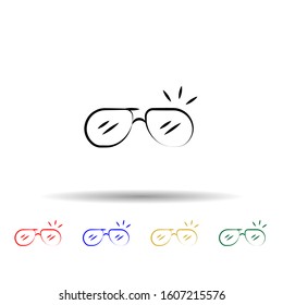 glasses multi color style icon. Simple thin line, outline vector of travel icons for ui and ux, website or mobile application