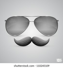 glasses with a mustache