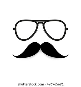 glasses, mustache