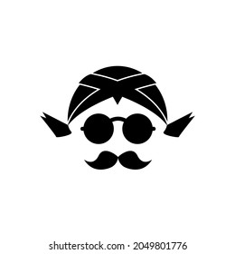 glasses and mustache blank silhouette illustration vector image
