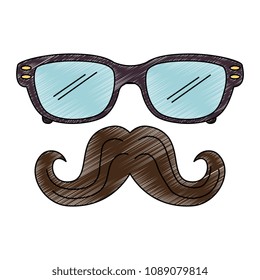 glasses and mustache hipster style