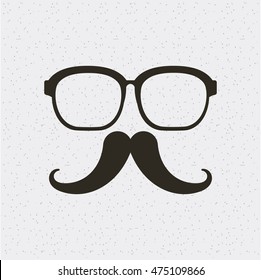 glasses and mustache hipster style isolated icon vector illustration design