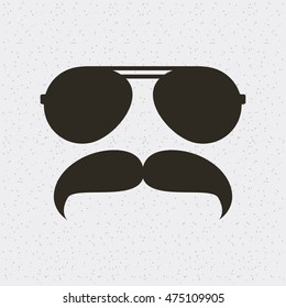 glasses and mustache hipster style isolated icon vector illustration design
