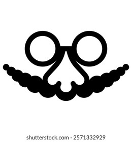 glasses and mustache icon for accessories