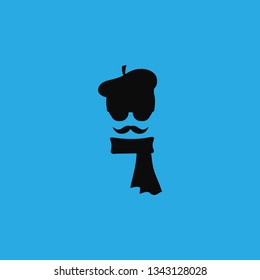 glasses mustache icon vector