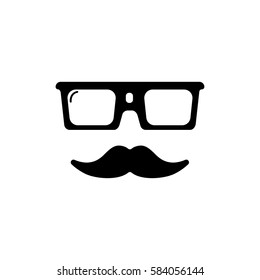 glasses and mustache icon vector illustration