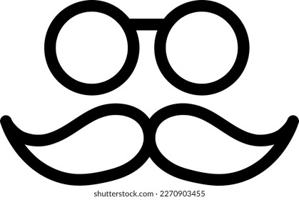 Glasses and mustache icon, vector trendy style illustration on white background..eps
