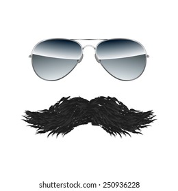 Glasses with Mustache isolated on white background vector