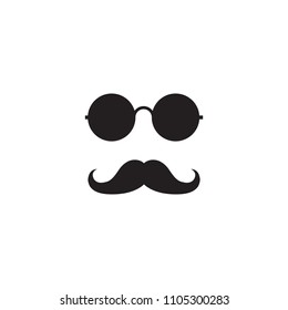 glasses mustache logo graphic design concept. Editable glasses mustache element, can be used as logotype, icon, template in web and print