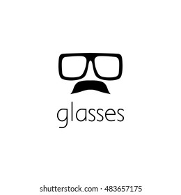 Glasses Mustache Logo Graphic Design Concept Stock Vector (Royalty Free ...