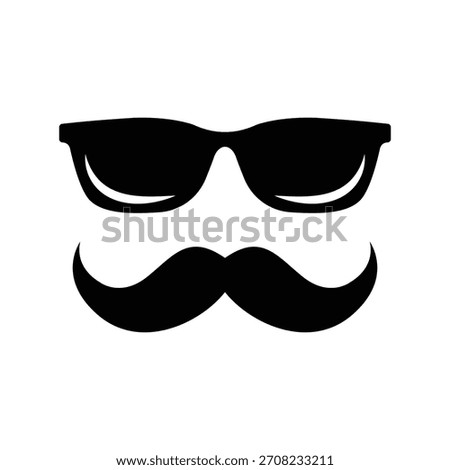Glasses and mustache silhouette icon vector illustration design on white background.