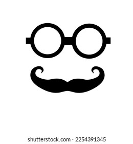 icono vectorial de gafas y bigotes