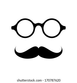 Glasses with mustache. Vector illustration
