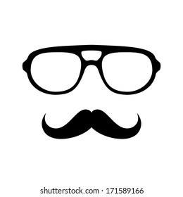 Glasses with mustache. Vector illustration