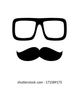 Glasses with mustache. Vector illustration