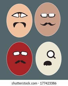 glasses and mustacheicon set