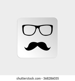 glasses and mustaches  - black vector icon