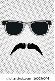  glasses and mustaches. vector 