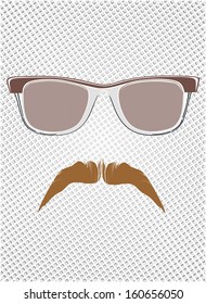  glasses and mustaches. vector 