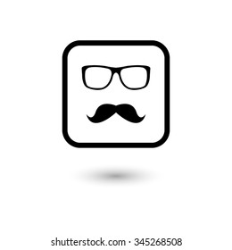 glasses and mustaches - vector icon