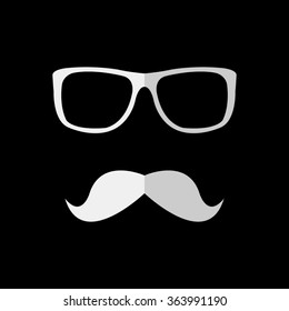 glasses and mustaches  - vector icon