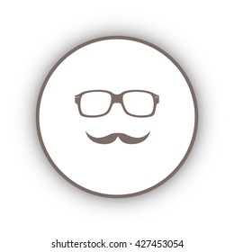 glasses and mustaches vector icon.