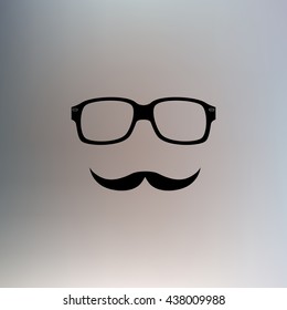 glasses and mustaches vector icon.