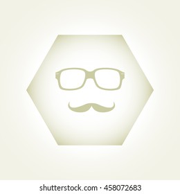 glasses and mustaches vector icon.