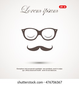 glasses and mustaches vector icon.
