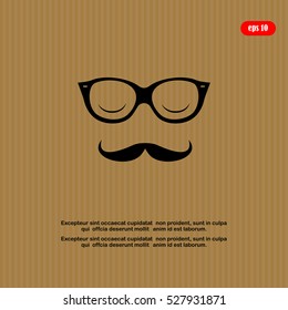 glasses and mustaches vector icon.