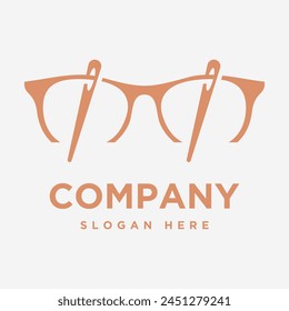 gafas y aguja logo icono y Vector