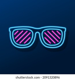 gafas de signo de neón, diseño moderno de banner brillante, colorido diseño moderno tendencia. Ilustración vectorial.