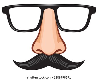 glasses and nose with mustache fake mask
