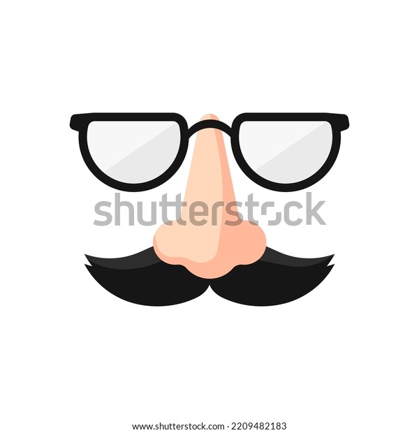 Glasses Nose Mustache Template Cheerful Disguise Stock Vector (Royalty ...