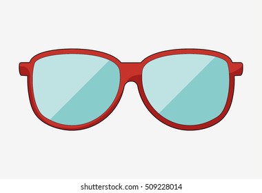Glasses object icon. Fashion style accessory optical and lens theme. Isolated design. Vector illustration