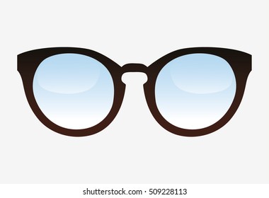 Glasses object icon. Fashion style accessory optical and lens theme. Isolated design. Vector illustration